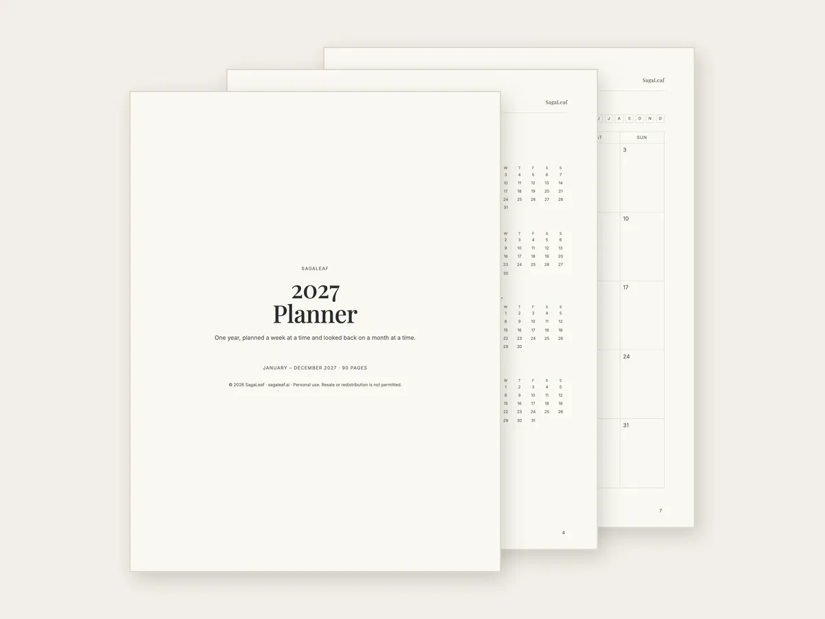 Pages from the 2027 Planner