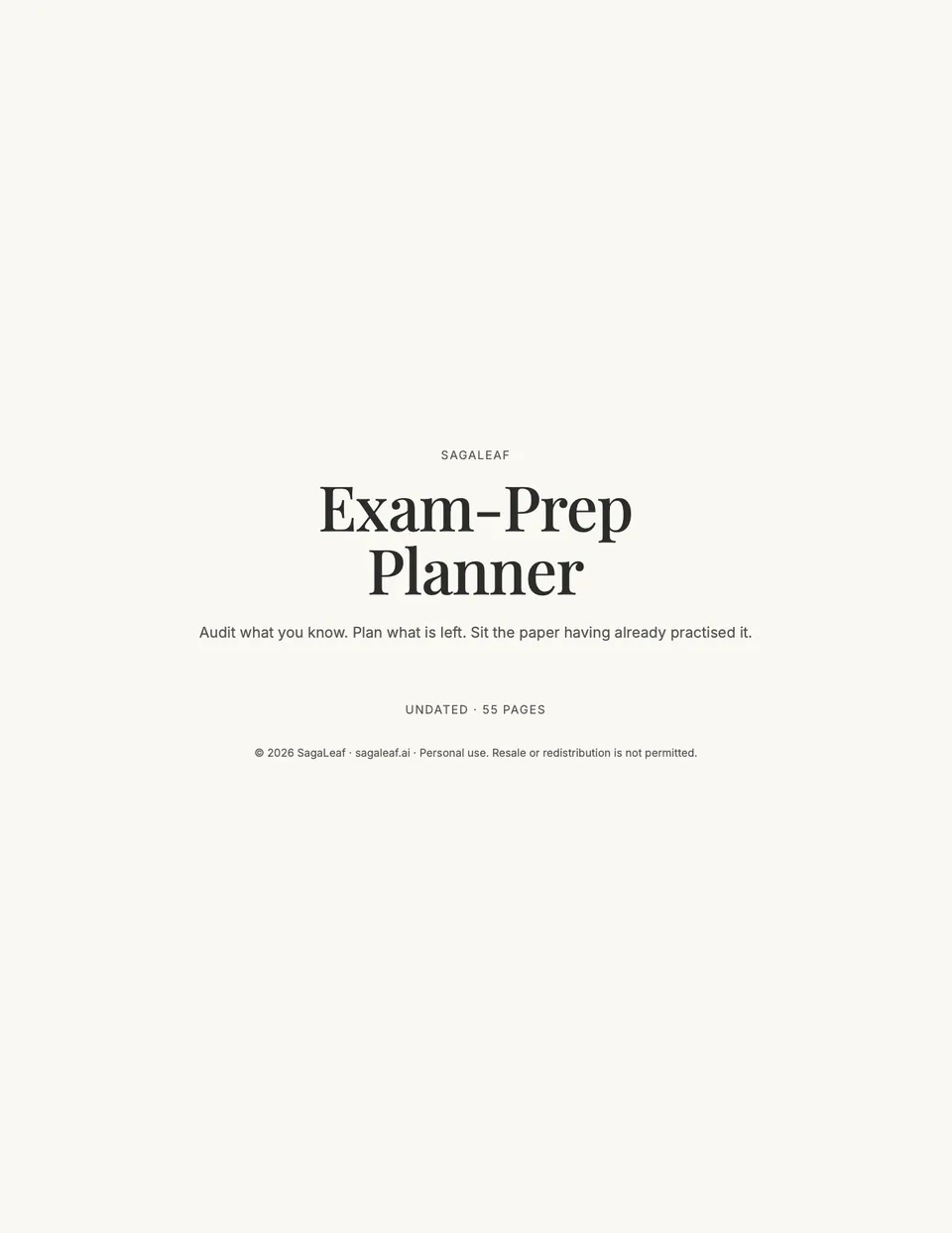 Cover of the Student Exam-Prep Planner