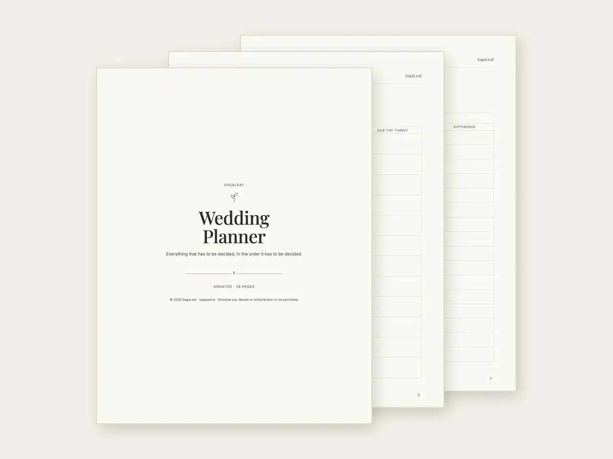 Pages from the Wedding Planner