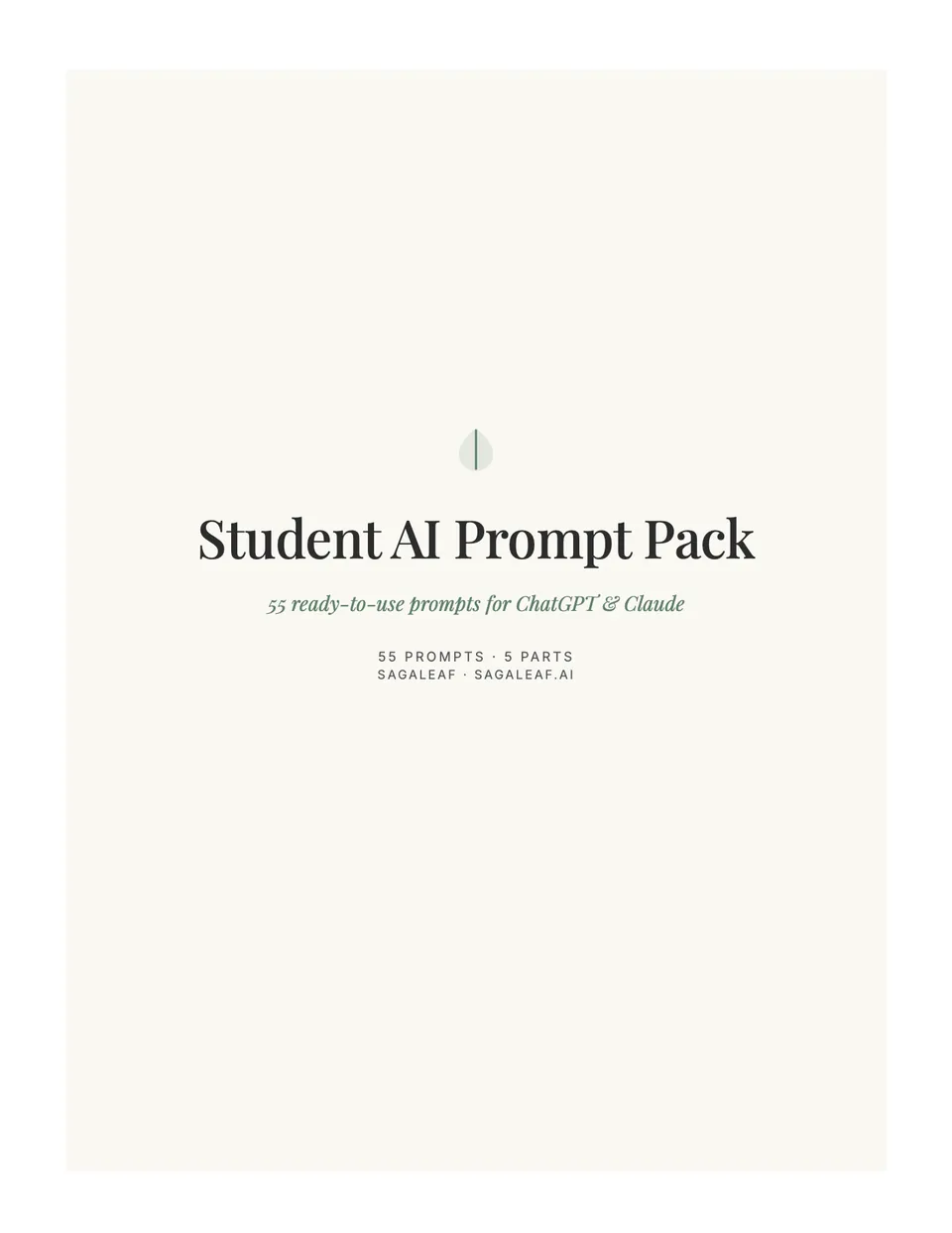 Cover of the Student AI Prompt Pack